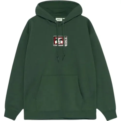 TV Fleece Sweatshirt , Herren, Größe: L - Obey - Modalova