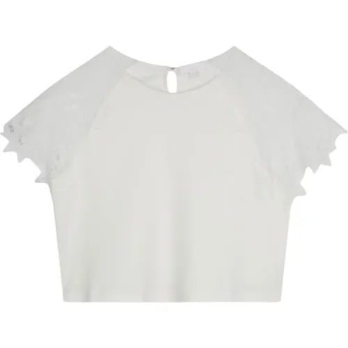 Stella Cropped T-shirt Creme Chloé - Chloé - Modalova