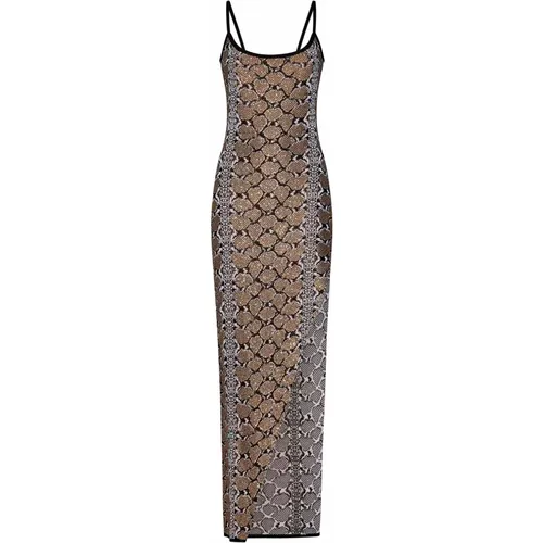 Beige Python Knit Dress , female, Sizes: S, XS - Balmain - Modalova