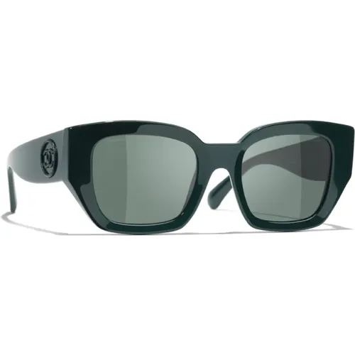 Iconic Sunglasses with Uniform Lenses , female, Sizes: 53 MM - Chanel - Modalova