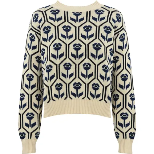 Floral Jacquard Cotton Sweater , female, Sizes: XS, S - Max Mara Weekend - Modalova