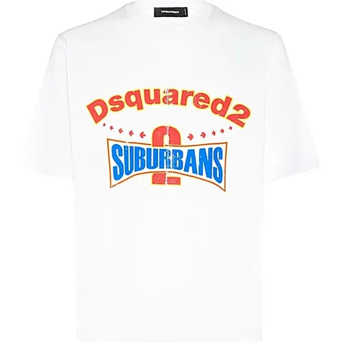 Lässiges Baumwoll T-Shirt , Herren, Größe: L - Dsquared2 - Modalova