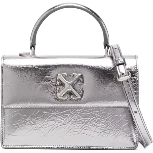 Silver Metallic Jitney 1.4 Handbag , female, Sizes: ONE SIZE - Off White - Modalova