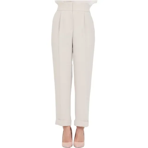 Elegante Beige Hose Klassischer Stil , Damen, Größe: M - Armani Exchange - Modalova