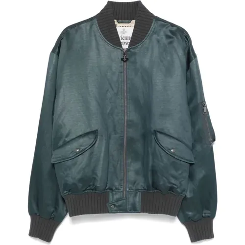 Bomber Jacket with Ribbed Collar , male, Sizes: L, M - Vivienne Westwood - Modalova