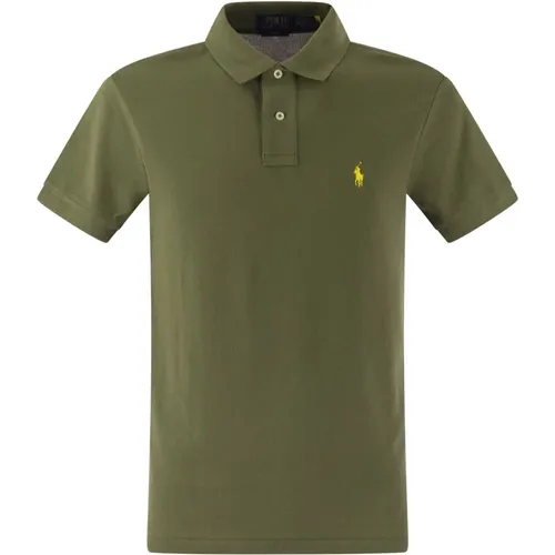 Dunkelgrünes Baumwoll-Piqué-Poloshirt , Herren, Größe: 2XL - Ralph Lauren - Modalova
