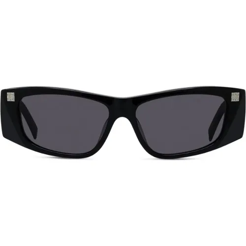 Rechteckige schwarze Sonnenbrille mit geraden Bügeln - Givenchy - Modalova
