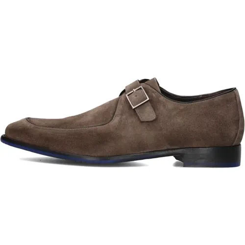 Taupe Wildleder Business-Schuhe mit Schnalle - Floris van Bommel - Modalova