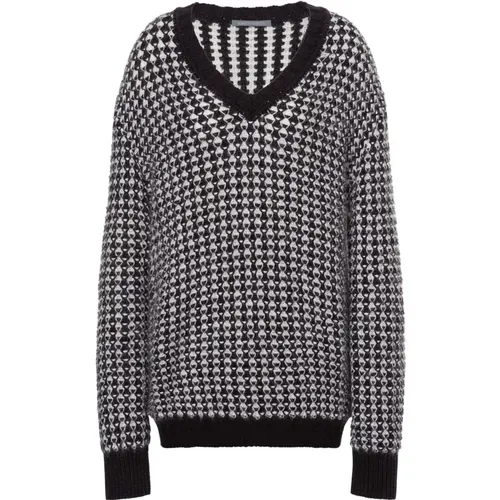 Mohair Fantasy Schwarzer Pullover , Damen, Größe: M - alberta ferretti - Modalova