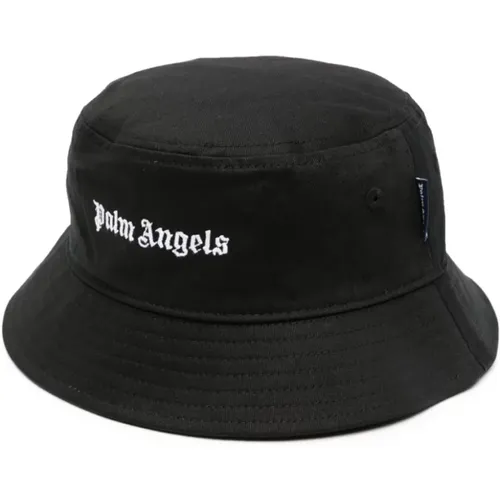 Schwarz Weiß Logo Bucket Hat - Palm Angels - Modalova