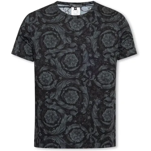 Baumwoll T-Shirt , Herren, Größe: L - Versace - Modalova