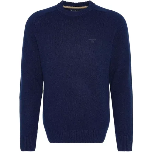 Navy Crew Neck Pullover , Herren, Größe: L - Barbour - Modalova