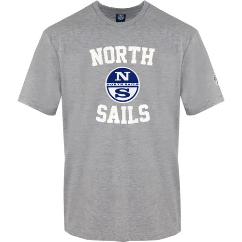 Herren Rundhals Print T-shirt , Herren, Größe: XL - North Sails - Modalova