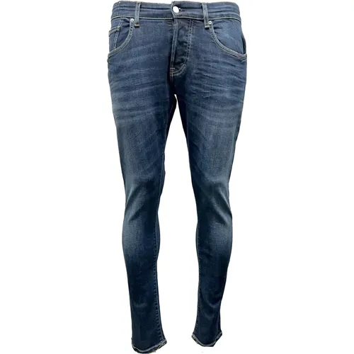 Navy Linen Slim Fit Pants , male, Sizes: W30, W31, W32, W35 - Jacob Cohën - Modalova