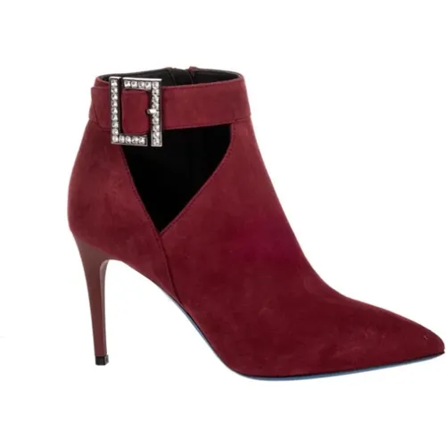 Burgundy Suede High Heel Ankle Boots , female, Sizes: 7 UK - Loriblu - Modalova