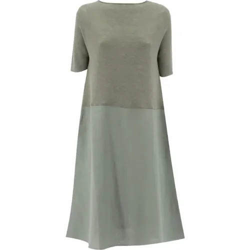 Women`s Clothing Dress Sage Ss23 , female, Sizes: M - Le Tricot Perugia - Modalova