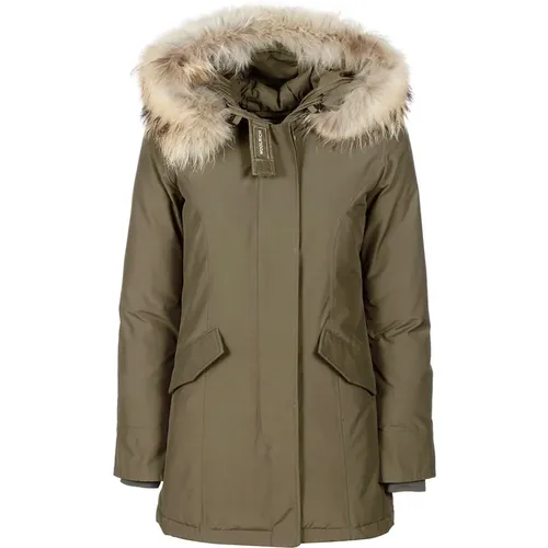 Arctic Parka in Ramar Cloth with Detachable Fur Trim , female, Sizes: XS, M, XL, 2XL - Woolrich - Modalova