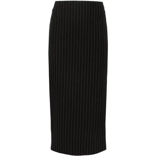 Pinstripe High-Waisted Skirt , female, Sizes: XS, M, S - PATRIZIA PEPE - Modalova