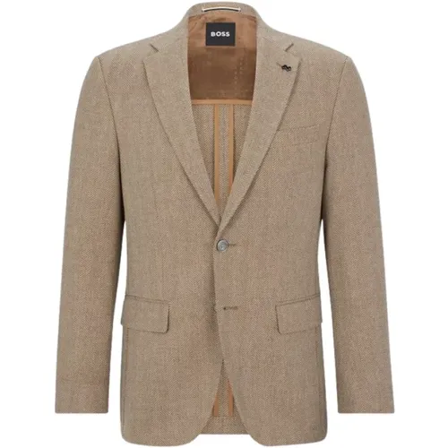 Slim Fit Cotton and Virgin Wool Chevron Vest , male, Sizes: S, 2XL, XL, M, L - Hugo Boss - Modalova