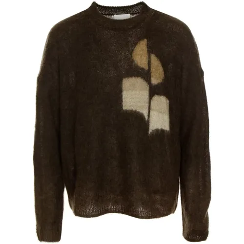 Jacquard Logo Wolle Mohair Pullover - Isabel marant - Modalova