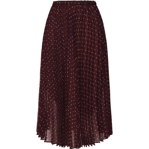 Burgundy Pleated Midi Skirt , female, Sizes: L, S, M - pinko - Modalova