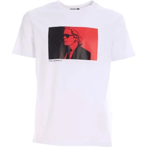 Bicolor Print T-Shirt - Karl Lagerfeld - Modalova