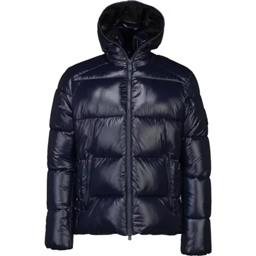 Glossy Edgard Bomber with Cape Zip , male, Sizes: XL, L, S/M, M - Save The Duck - Modalova