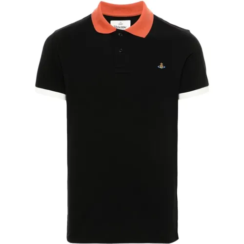 Schwarzes Klassisches Poloshirt , Herren, Größe: S - Vivienne Westwood - Modalova