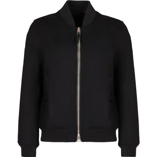 Woll Bomberjacke mit Lederdetails - Tom Ford - Modalova