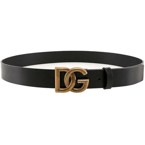 Belt With Crossover DG Logo Buckle , male, Sizes: 90 CM, 105 CM, 85 CM, 95 CM, 100 CM - Dolce & Gabbana - Modalova