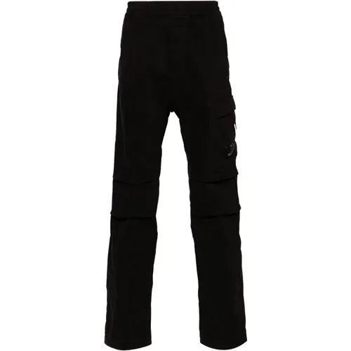 Schwarze Cargo Hose mit Linsen Detail , Herren, Größe: S - C.P. Company - Modalova