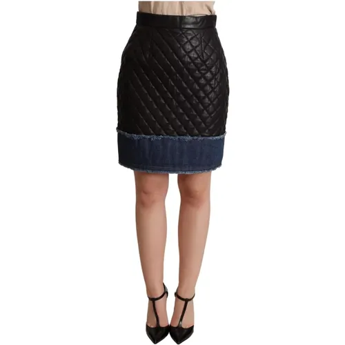 Quilted Leather Mini Skirt , female, Sizes: 2XS - Dolce & Gabbana - Modalova