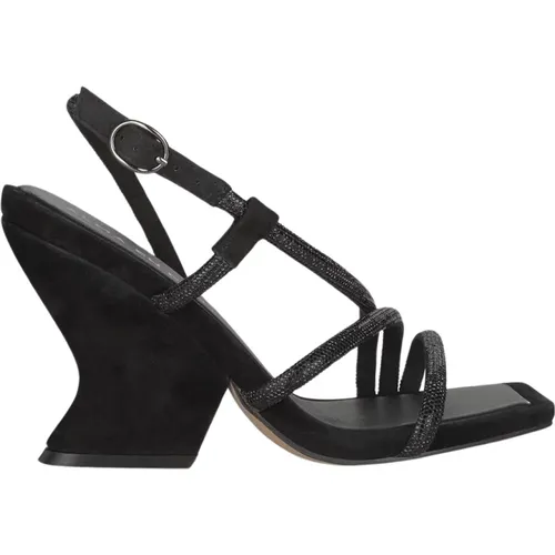 Curved Heel Straps Sandal , female, Sizes: 3 UK, 8 UK, 5 UK, 7 UK, 4 UK, 9 UK, 6 UK - Alma en Pena - Modalova