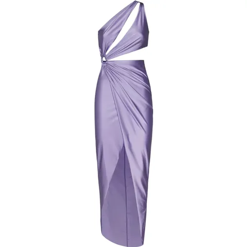 One-Shoulder Dress with Cut-Out Detail , female, Sizes: S - Amen - Modalova