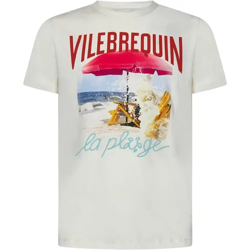Weiße T-Shirts und Polos mit Logo-Print , Herren, Größe: L - Vilebrequin - Modalova