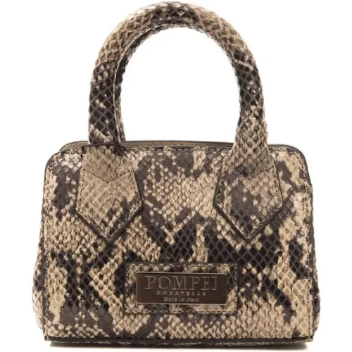 Python-Print Leder Mini Handtasche - Pompei Donatella - Modalova