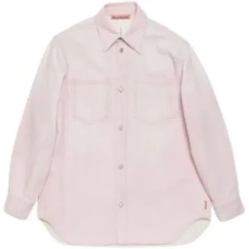 Denim Rosa Button-Up Hemd Unisex , Herren, Größe: 2XS - Acne Studios - Modalova