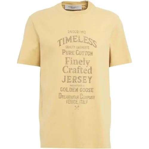 Gelbes T-Shirt Aw24 Stil , Herren, Größe: M - Golden Goose - Modalova