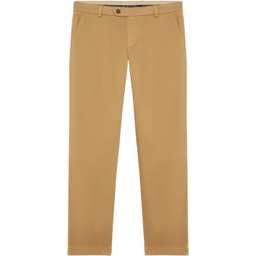 Kamelfarbene Stretch-Baumwoll-Chinos , Herren, Größe: W33 - Brooks Brothers - Modalova