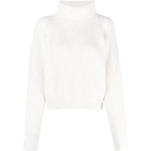 Weißer Strickrollkragen-Sweatshirt Casual Style - Lorena Antoniazzi - Modalova