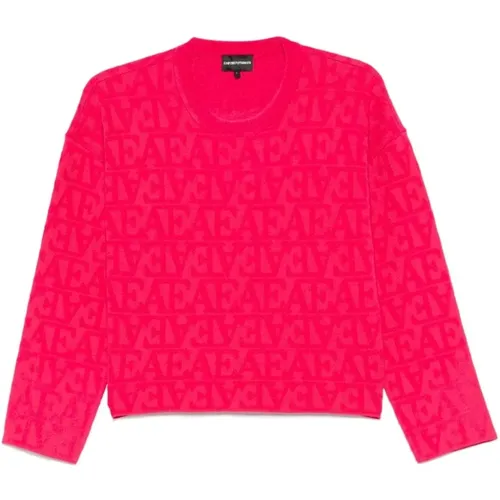 Fuchsia Pink Gestrickter Pullover - Emporio Armani - Modalova