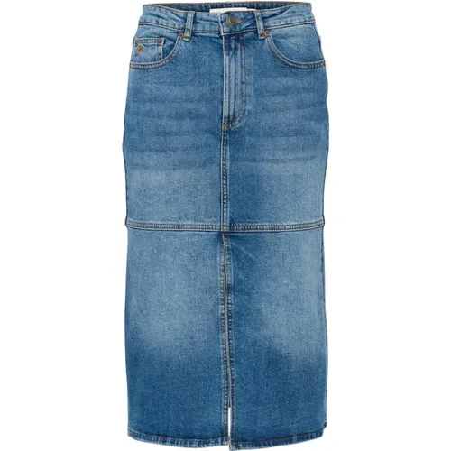 Cool Denim Skirt with Front Slit , female, Sizes: XS, L, S - InWear - Modalova