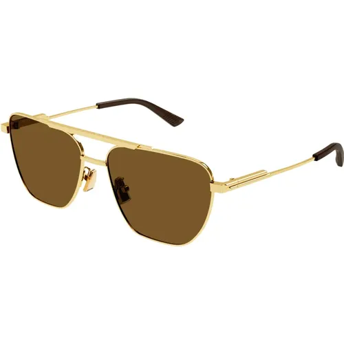 Gold/Braune Sonnenbrille,Schwarze/Graue Sonnenbrille,Sonnenbrille Bv1236S - Bottega Veneta - Modalova