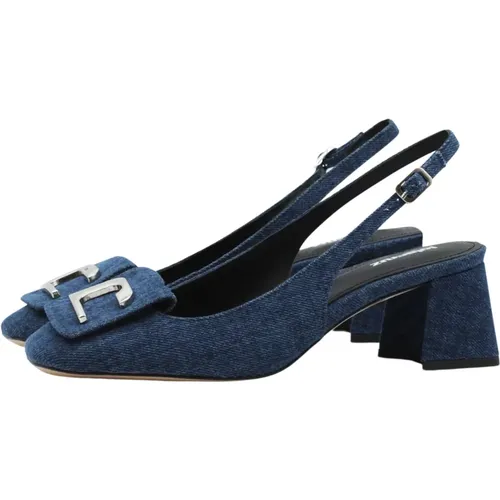 Denimblaue Lederpumps , Damen, Größe: 41 EU - Lola Cruz - Modalova