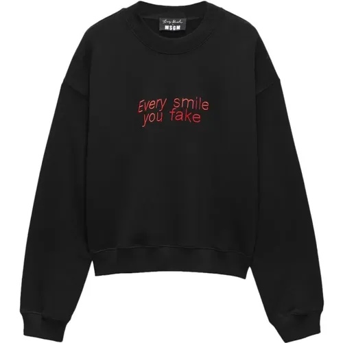 Schwarzer Sweatshirt Aw24 Herrenmode , Herren, Größe: L - MSGM - Modalova