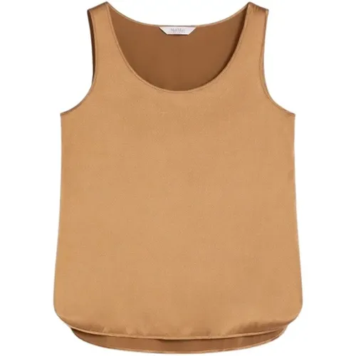 Seidenmischung Elegantes Top mit High-Low Saum , Damen, Größe: L - Max Mara - Modalova