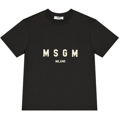 Kinder Jersey T-Shirt mit Logo MSGM - MSGM - Modalova