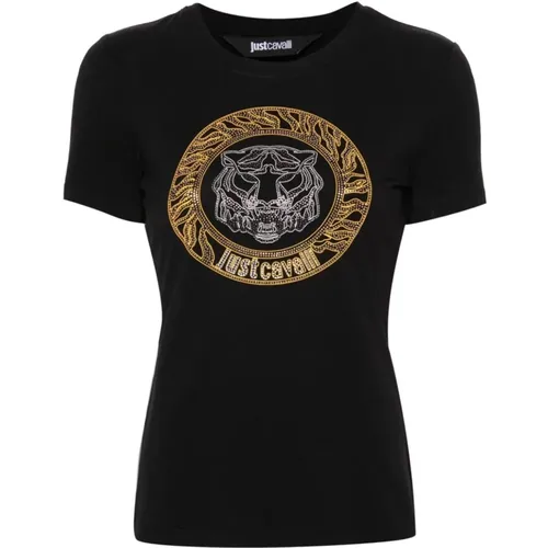 Schwarze T-Shirts & Polos für Frauen , Damen, Größe: XS - Just Cavalli - Modalova