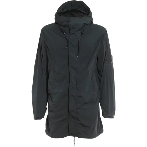 Lens Fishtail Parka Jacket Navy-48 , male, Sizes: S - C.P. Company - Modalova