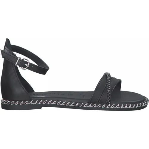 Schwarze flache Sandalen für Frauen , Damen, Größe: 36 EU - tamaris - Modalova